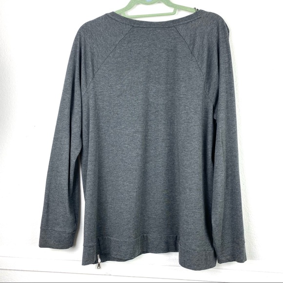 TWO VINCE CAMUTO SEMI-SHEER LONG SLEEVE ZIP TOP M - Picture 10 of 12